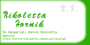 nikoletta hornik business card